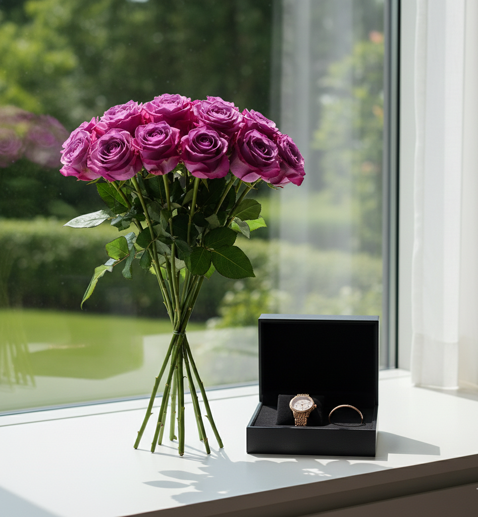 10 ROSES WITH PRECIOUS GIFT WATCH NO-3011