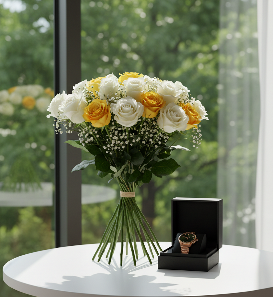 20 ROSES WITH PRECIOUS GIFT WATCH NO-3000
