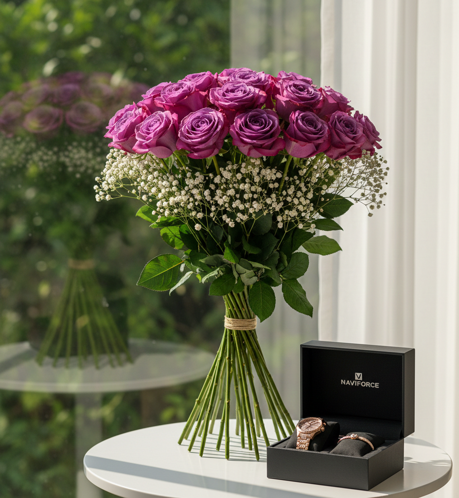 20 ROSES WITH PRECIOUS GIFT WATCH NO-3002
