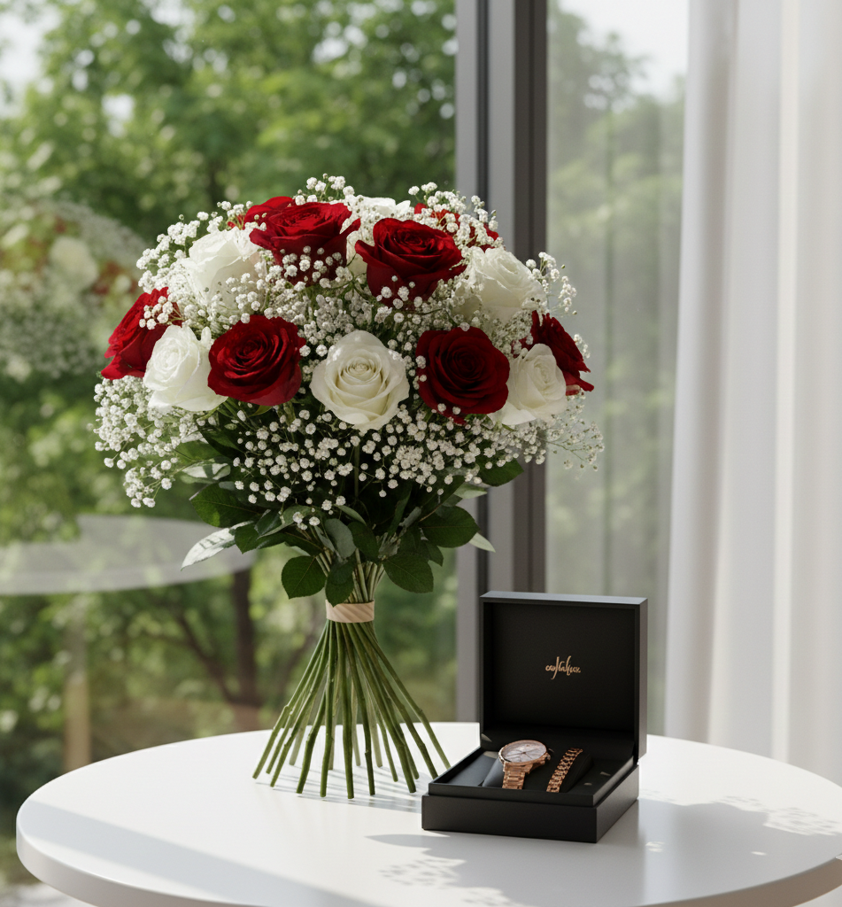 20 ROSES WITH PRECIOUS GIFT WATCH NO-3007