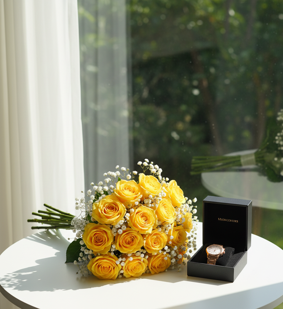 20 ROSES WITH PRECIOUS GIFT WATCH NO-3008