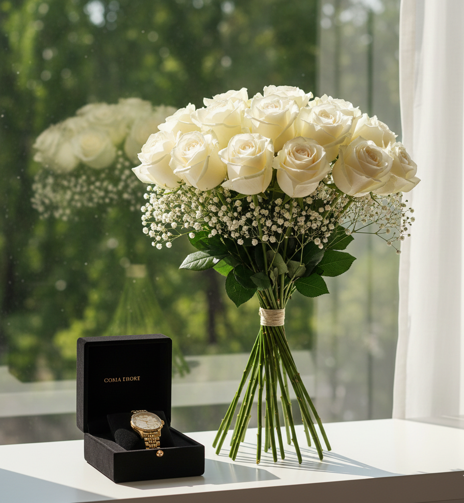 30 ROSES WITH PRECIOUS GIFT WATCH NO-3005