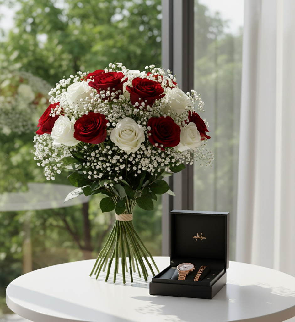 30 ROSES WITH PRECIOUS GIFT WATCH NO-3006