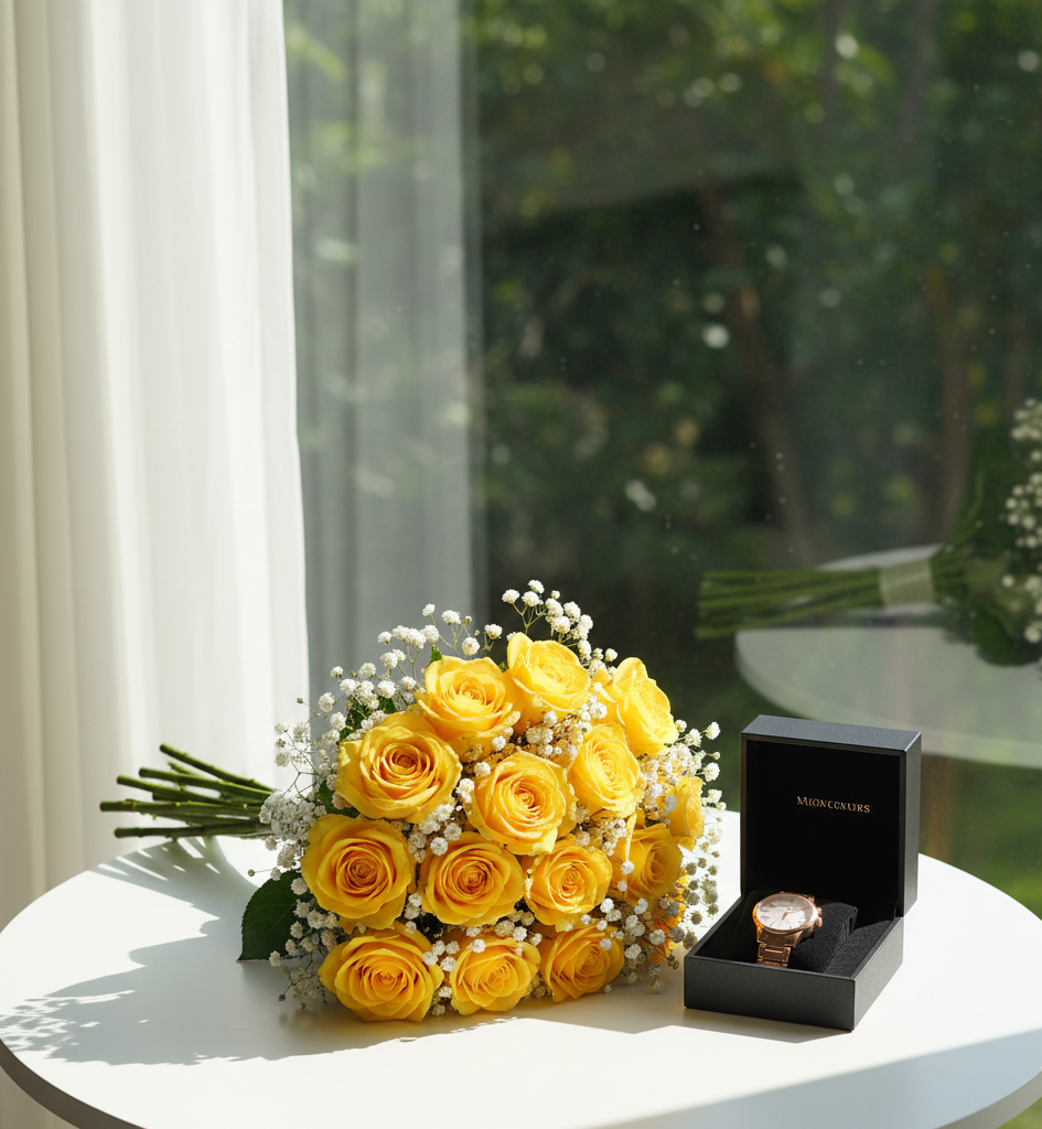 30 ROSES WITH PRECIOUS GIFT WATCH NO-3009