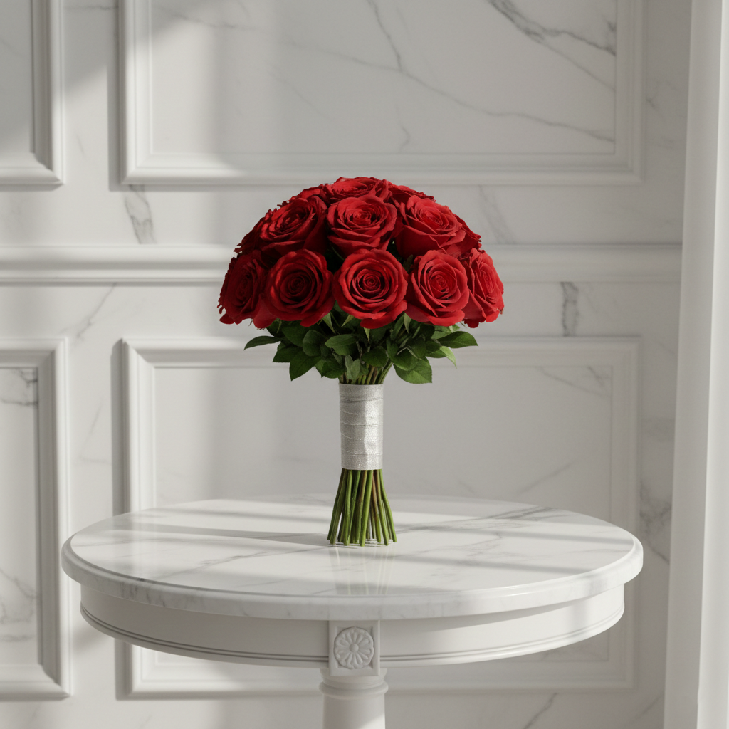 Red rose bridal bouquet