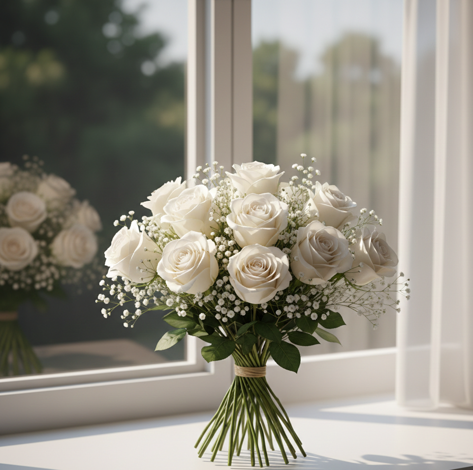 White bridal bouquet