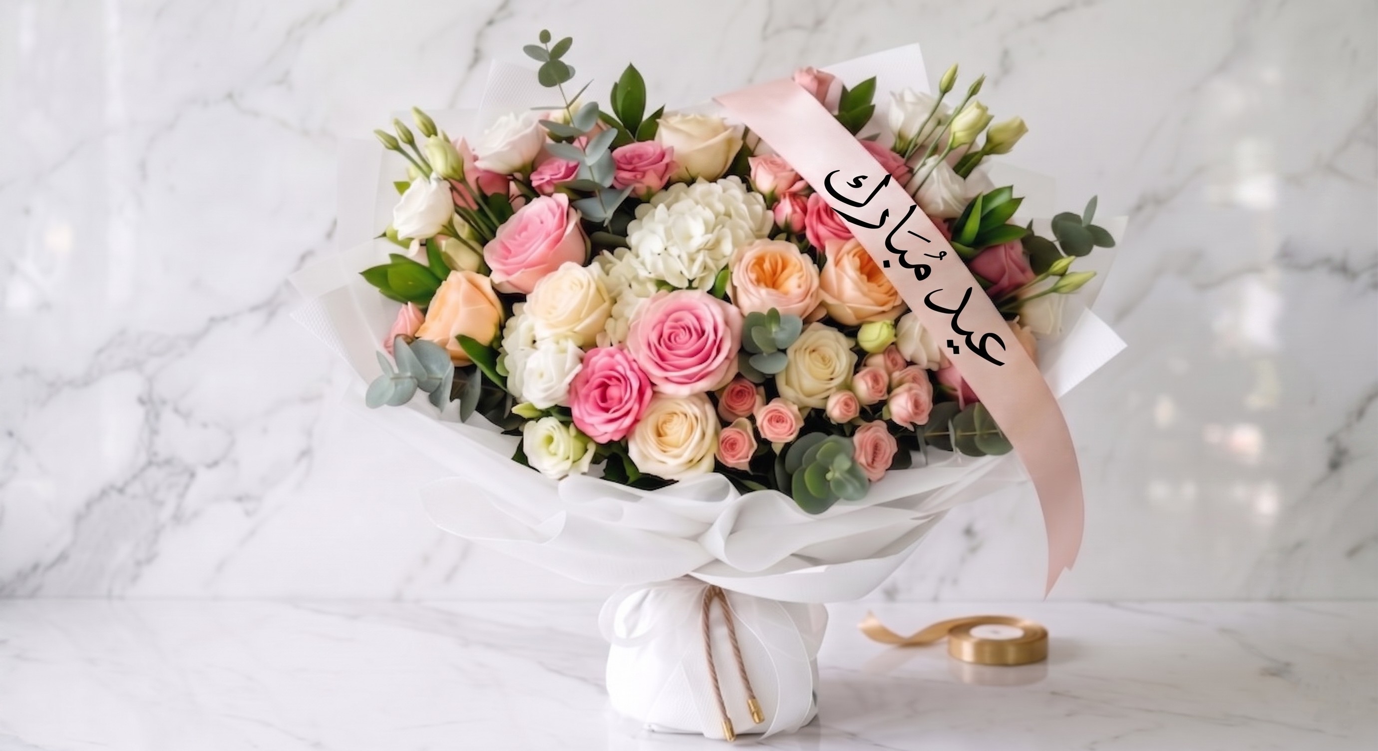 EID MUBARAK SPECIAL PINKISH WHITE BOUQUET