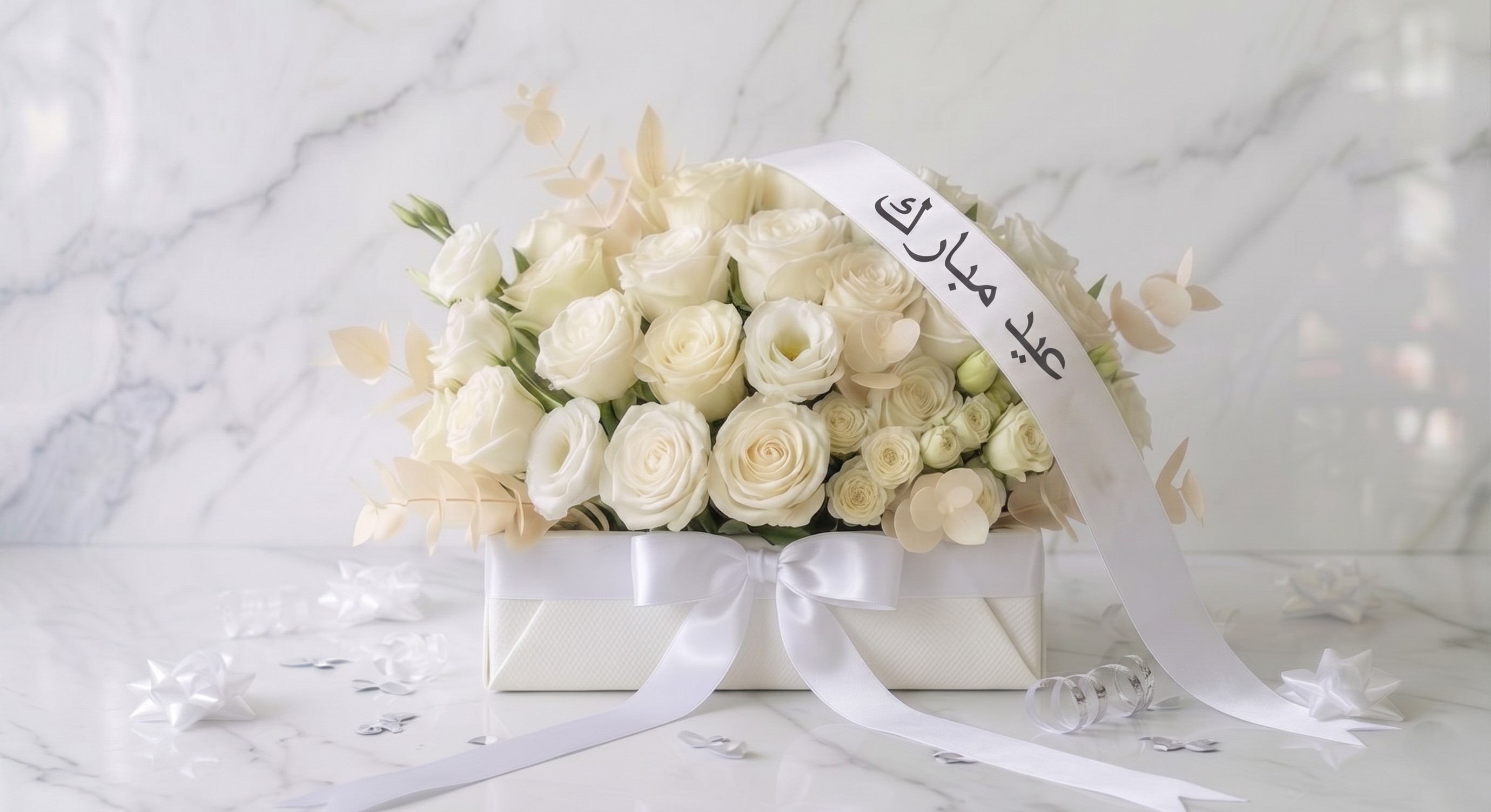EID MUBARAK SPECIAL WHITE ARRANGEMENT