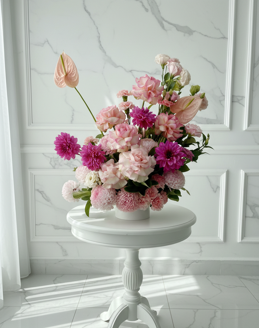 eid special pink and fuchia arrangement
