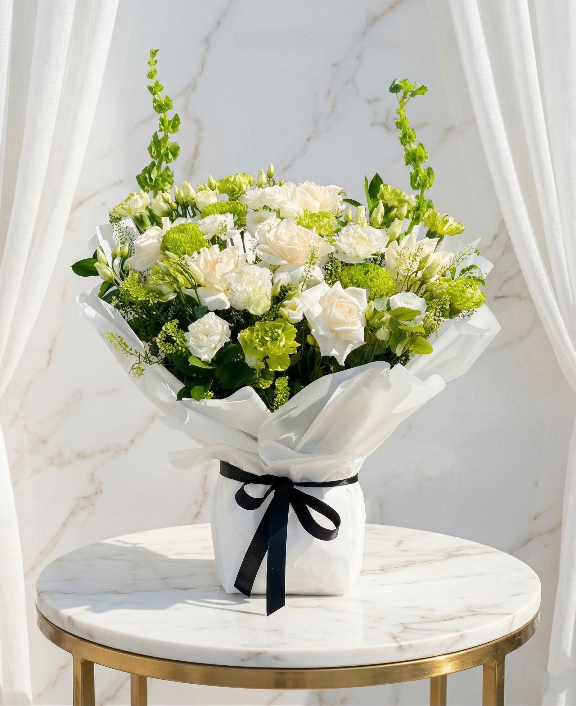 eid special white and green arrangement