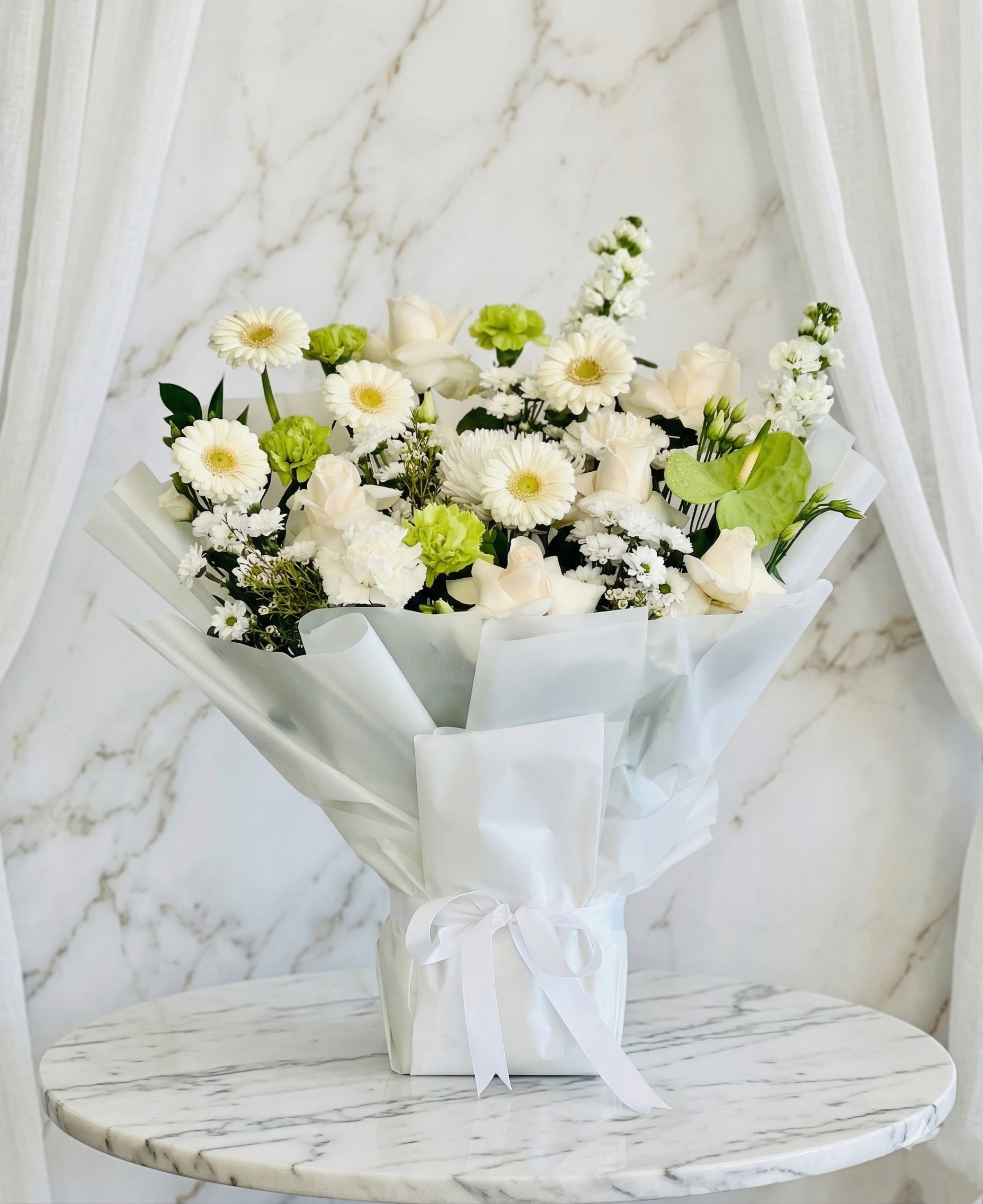 eid special white beauty bouquet