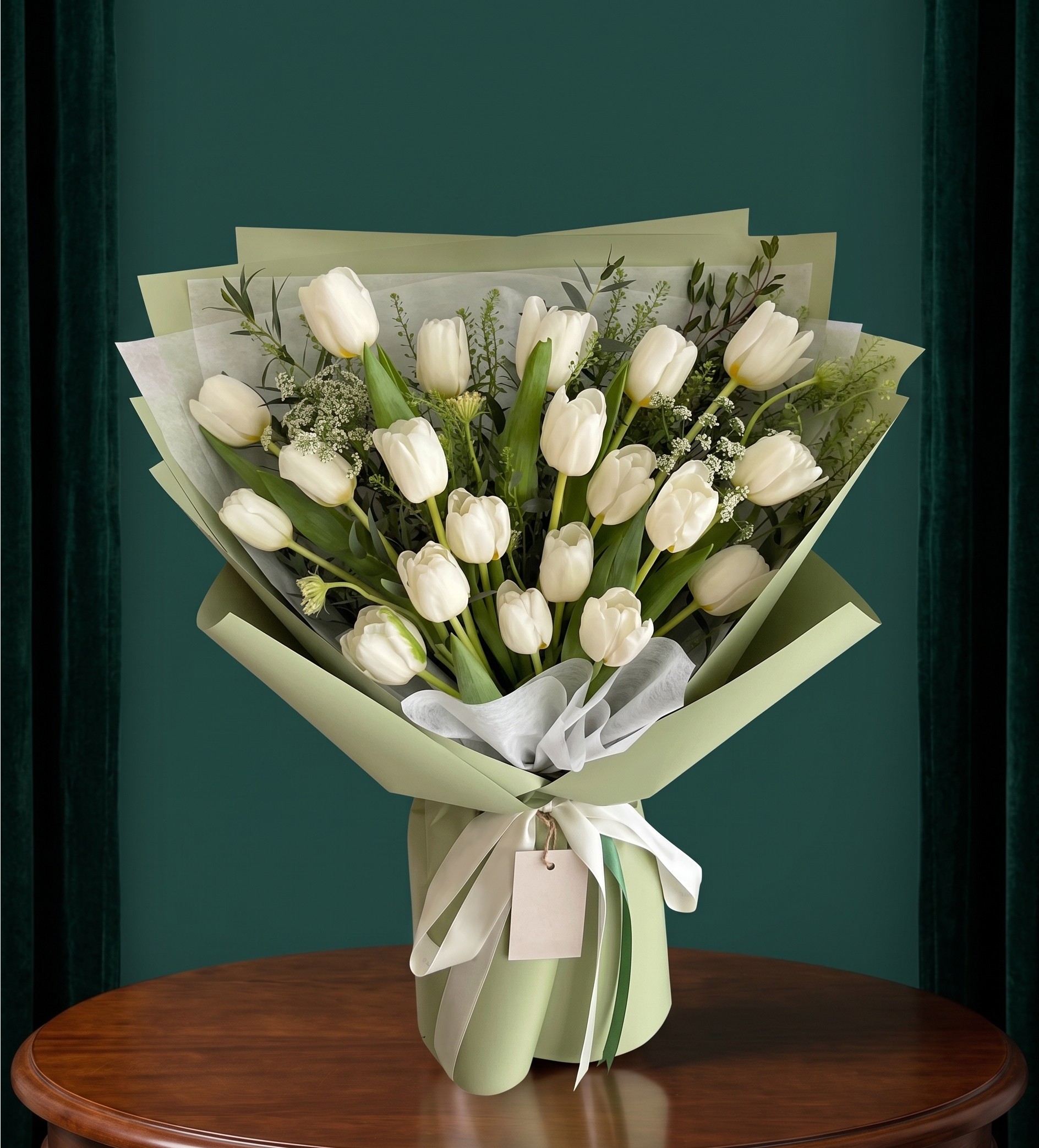 Bouqut with tulip white mix-68