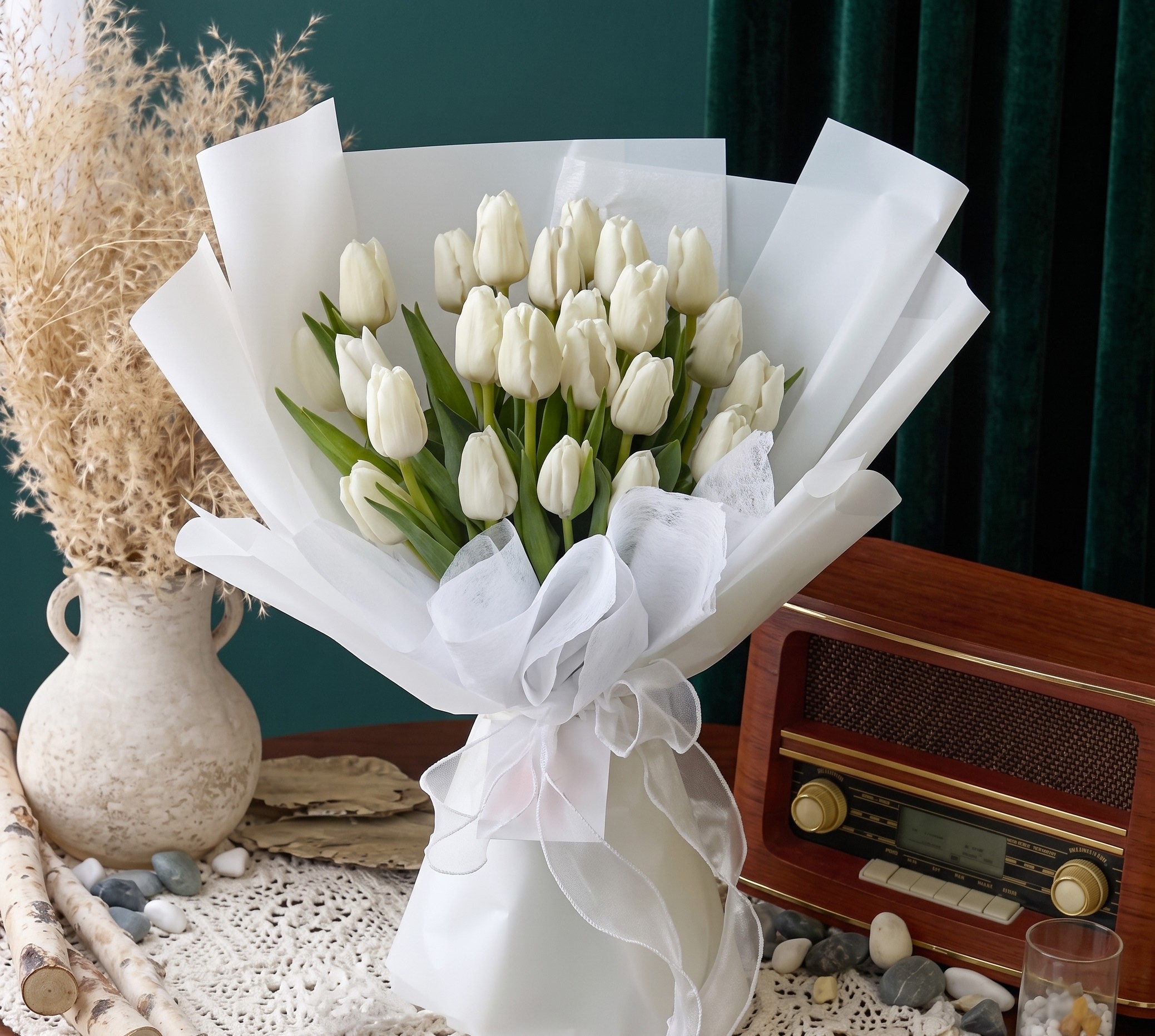 Bouqut with white lilly-90