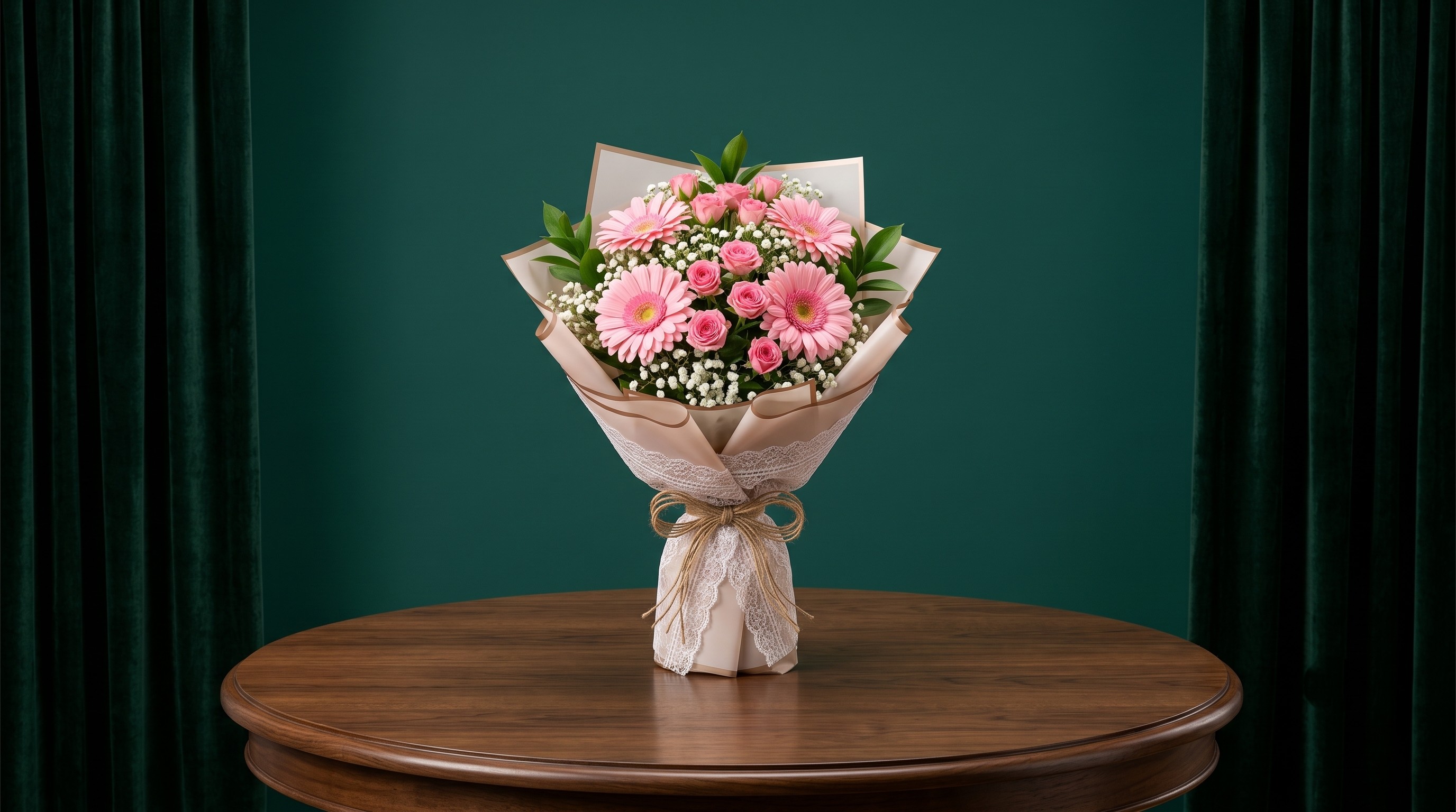 Hand bouquet gerbera and mix flower bouquet