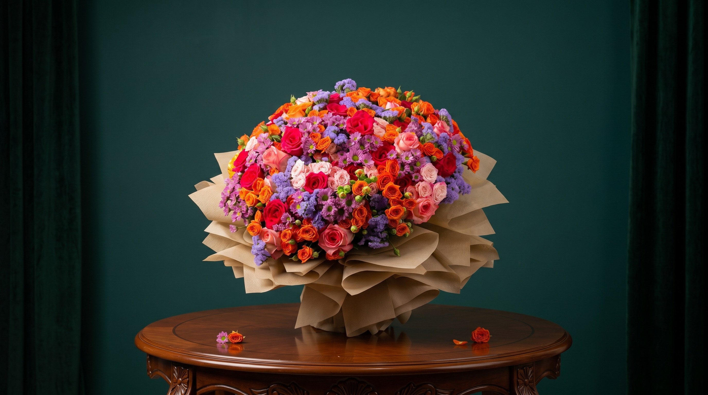 Hand bouquet luxury feeling fresh mix flowers bouquet