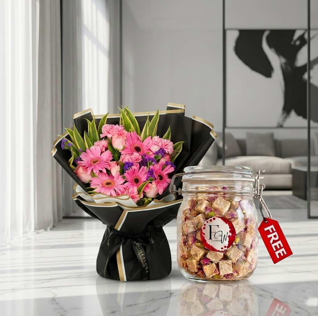 Gerbera Bouquet with Free Rahash No-315