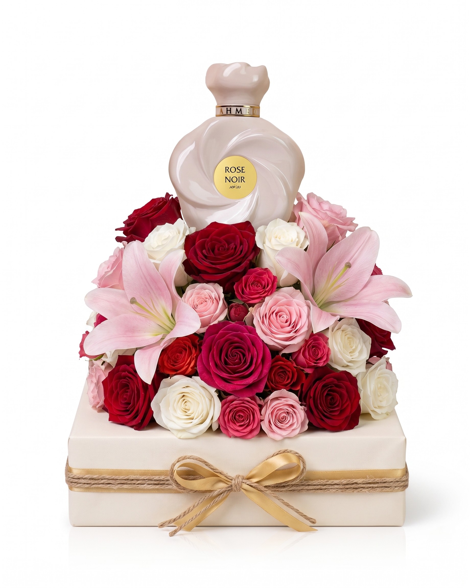 LUXURY PERFUME WITH FLOWER ARRANGEMENT