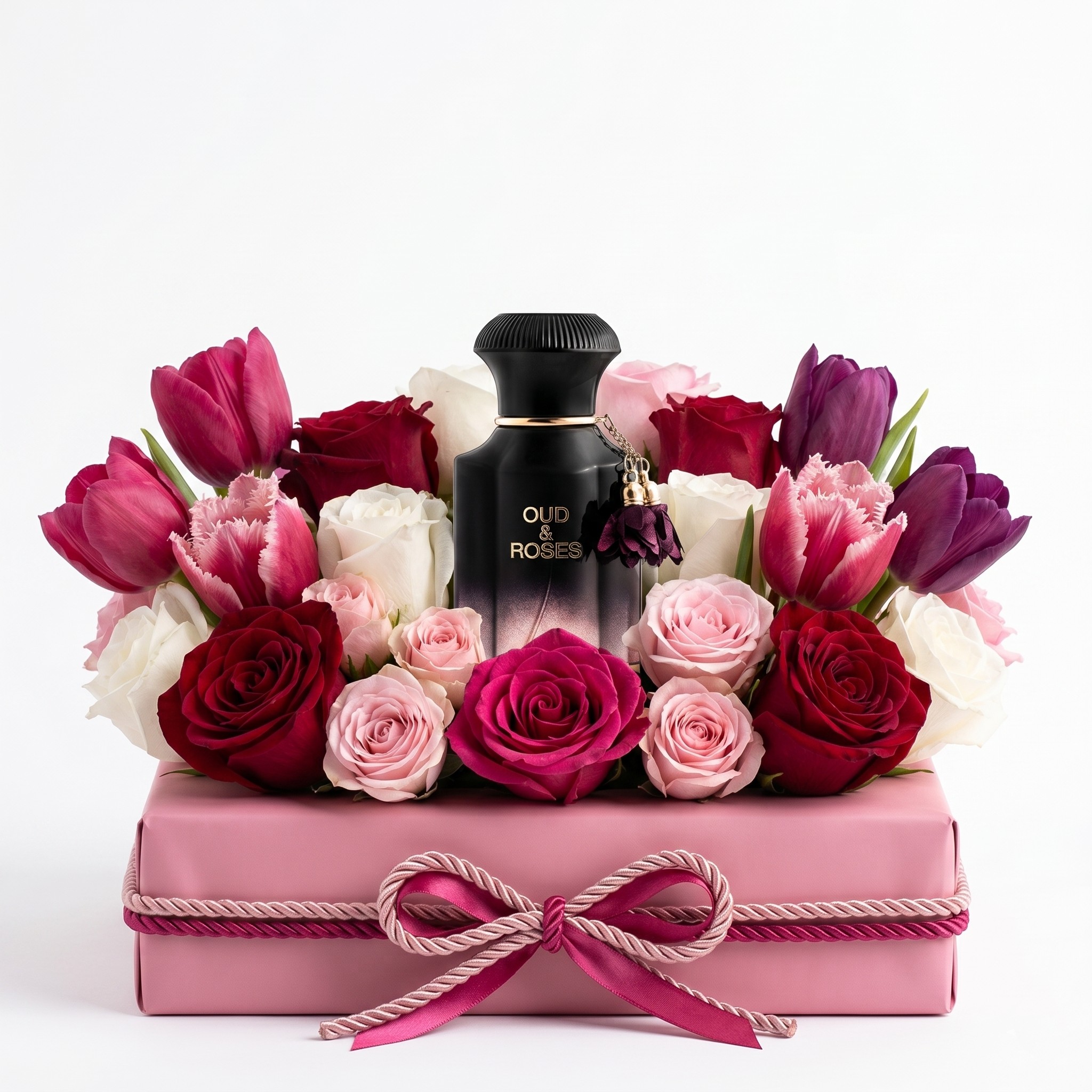 LUXURY PERFUME WITH FLOWER PREMIUM ARRANGEMENT