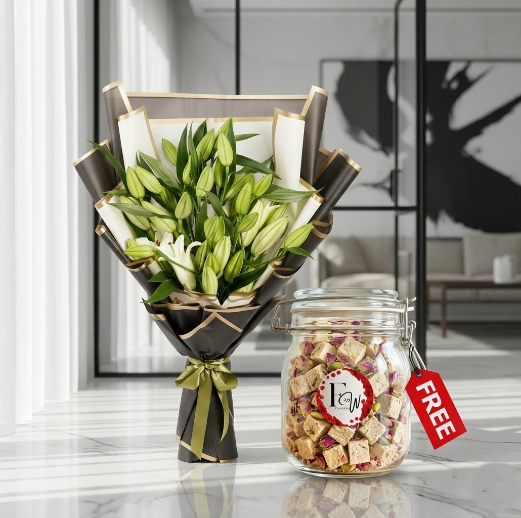 Lilly Bouquet with Free Rahash No-314