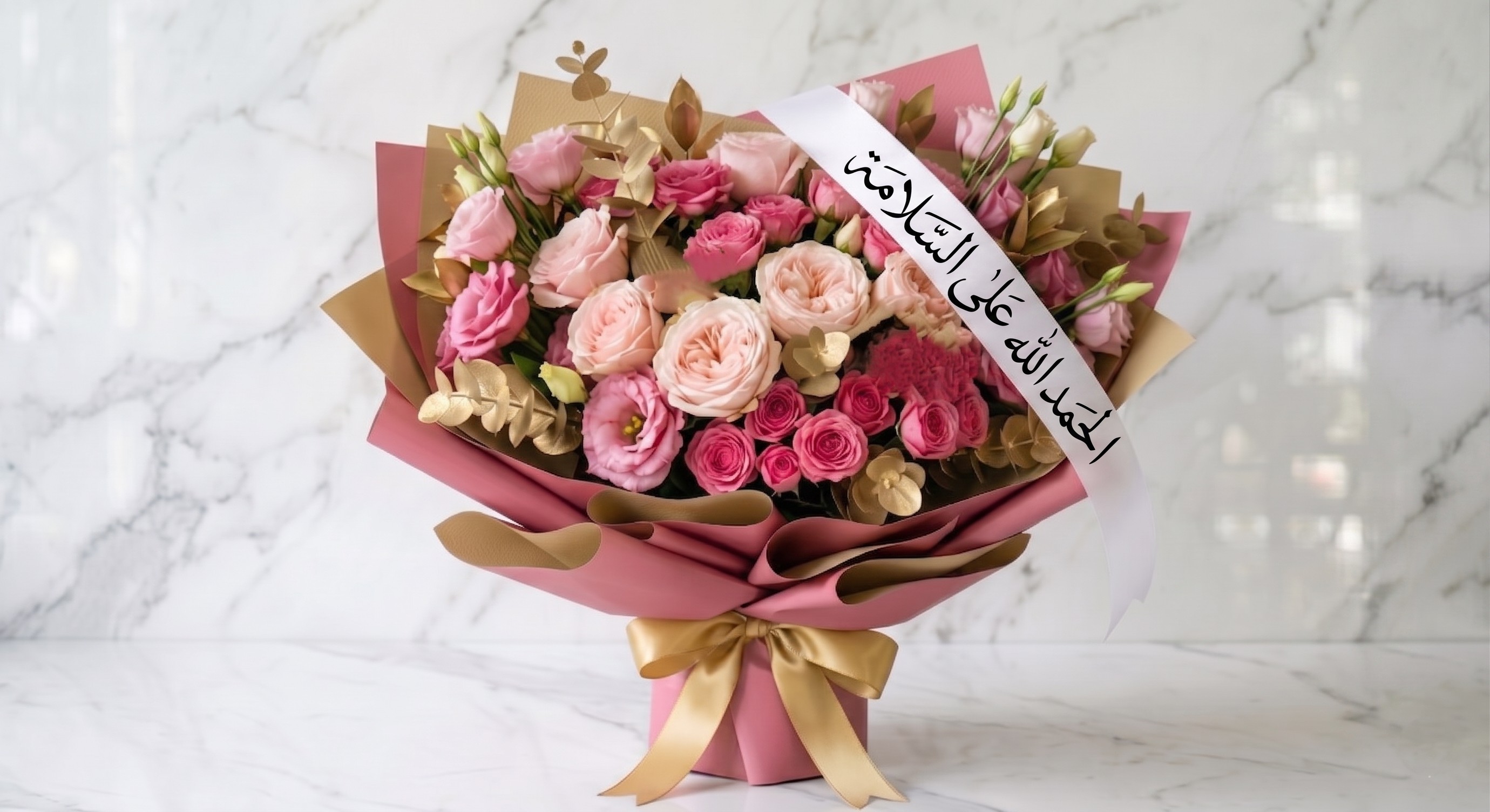 Get well soon peach bouquet