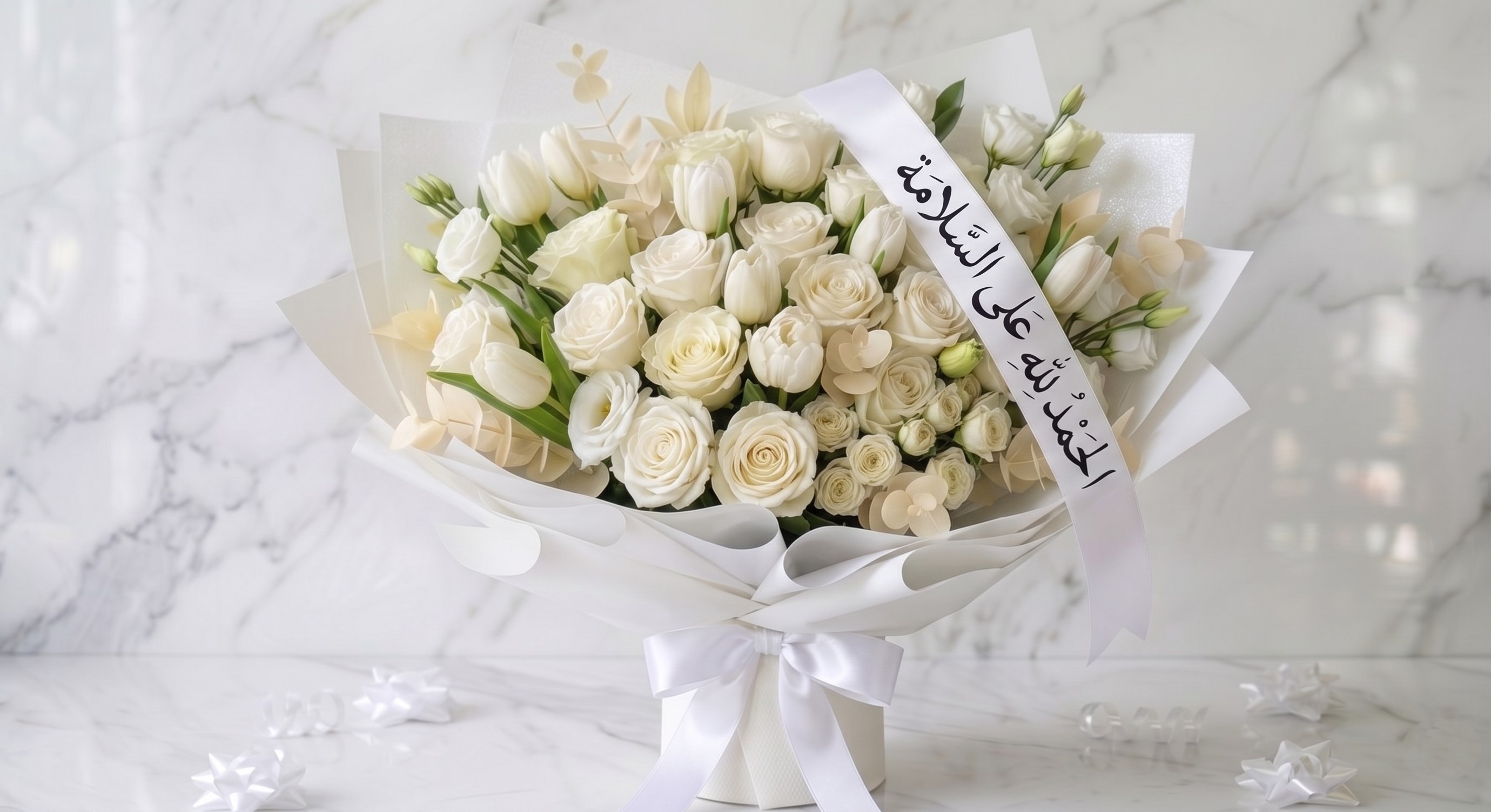 Get well soon white bouquet