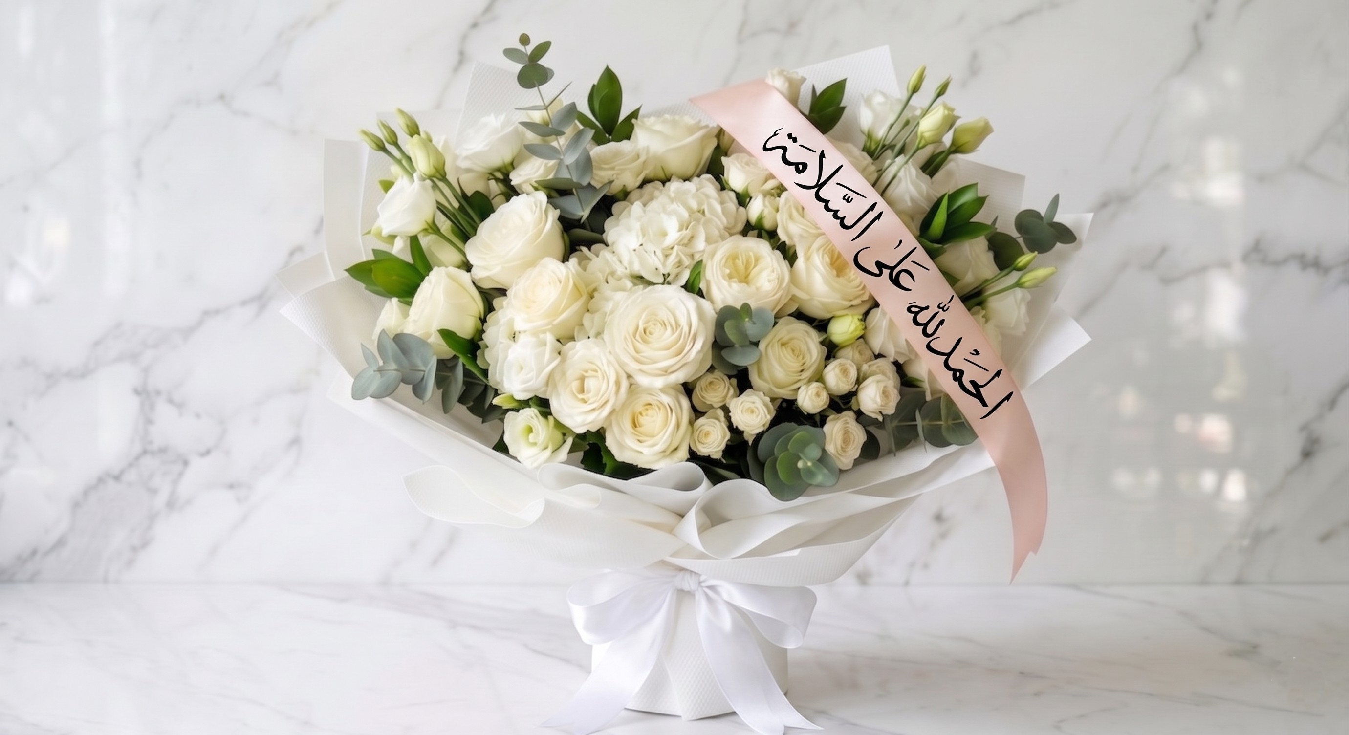 Get well soon white mixed bouquet