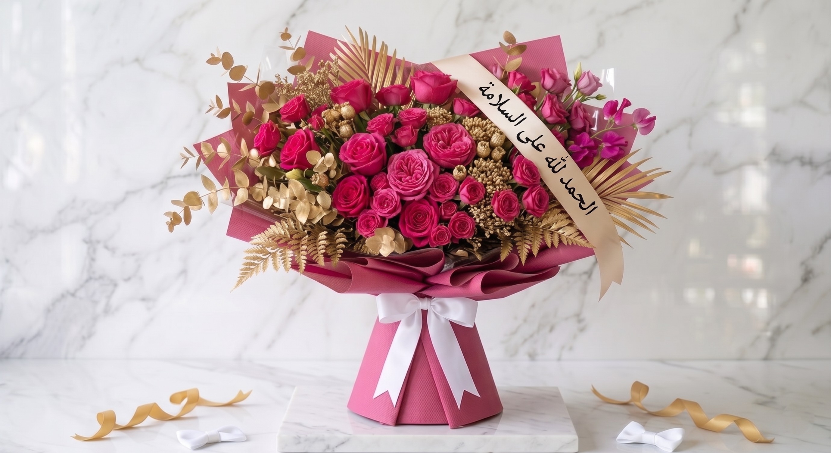 get well soon fuchia luxury bouquet