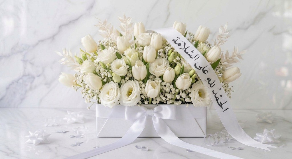 get well soon white flower arrangement
