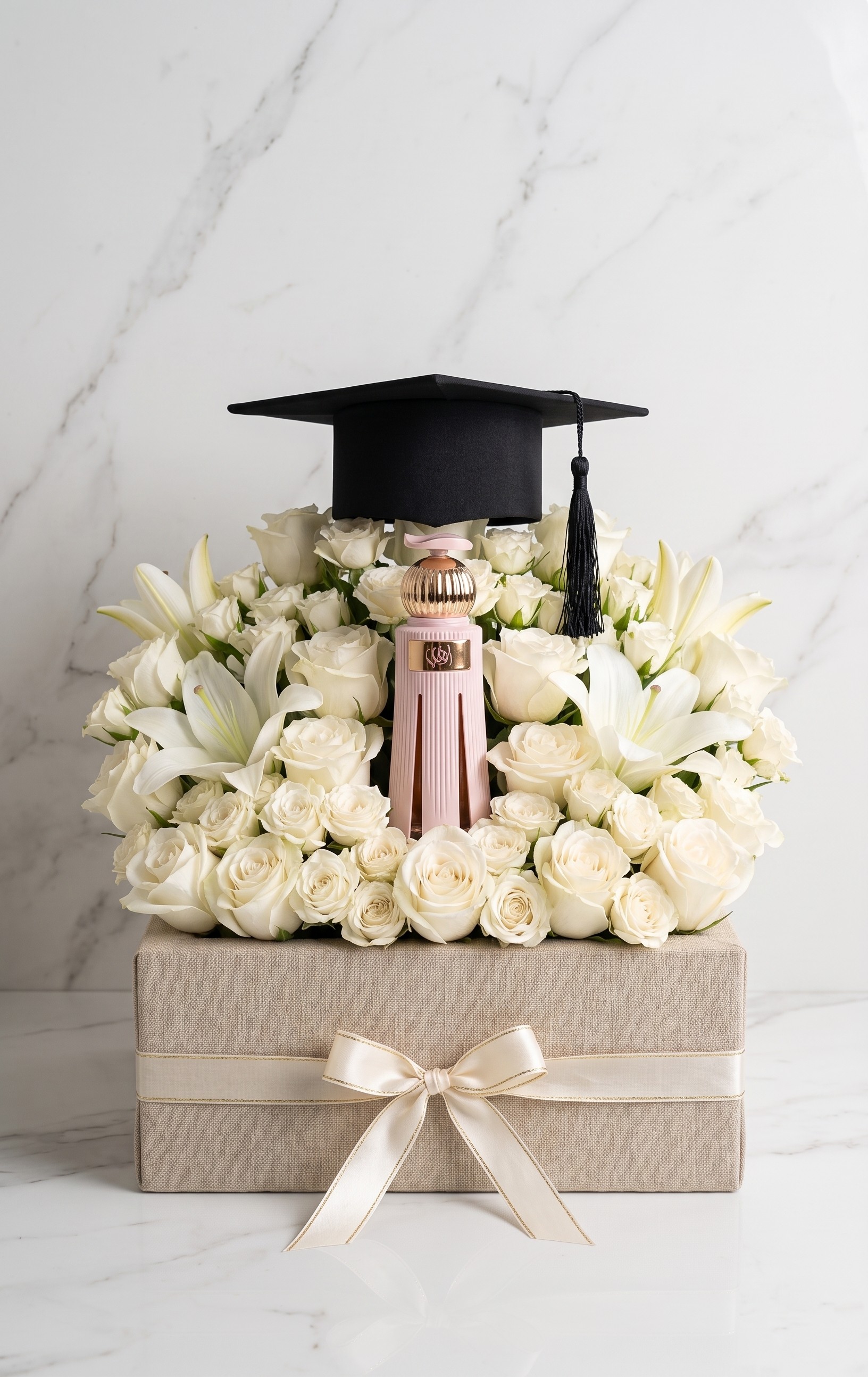 graduation luxury perfume with flower arrangement 001