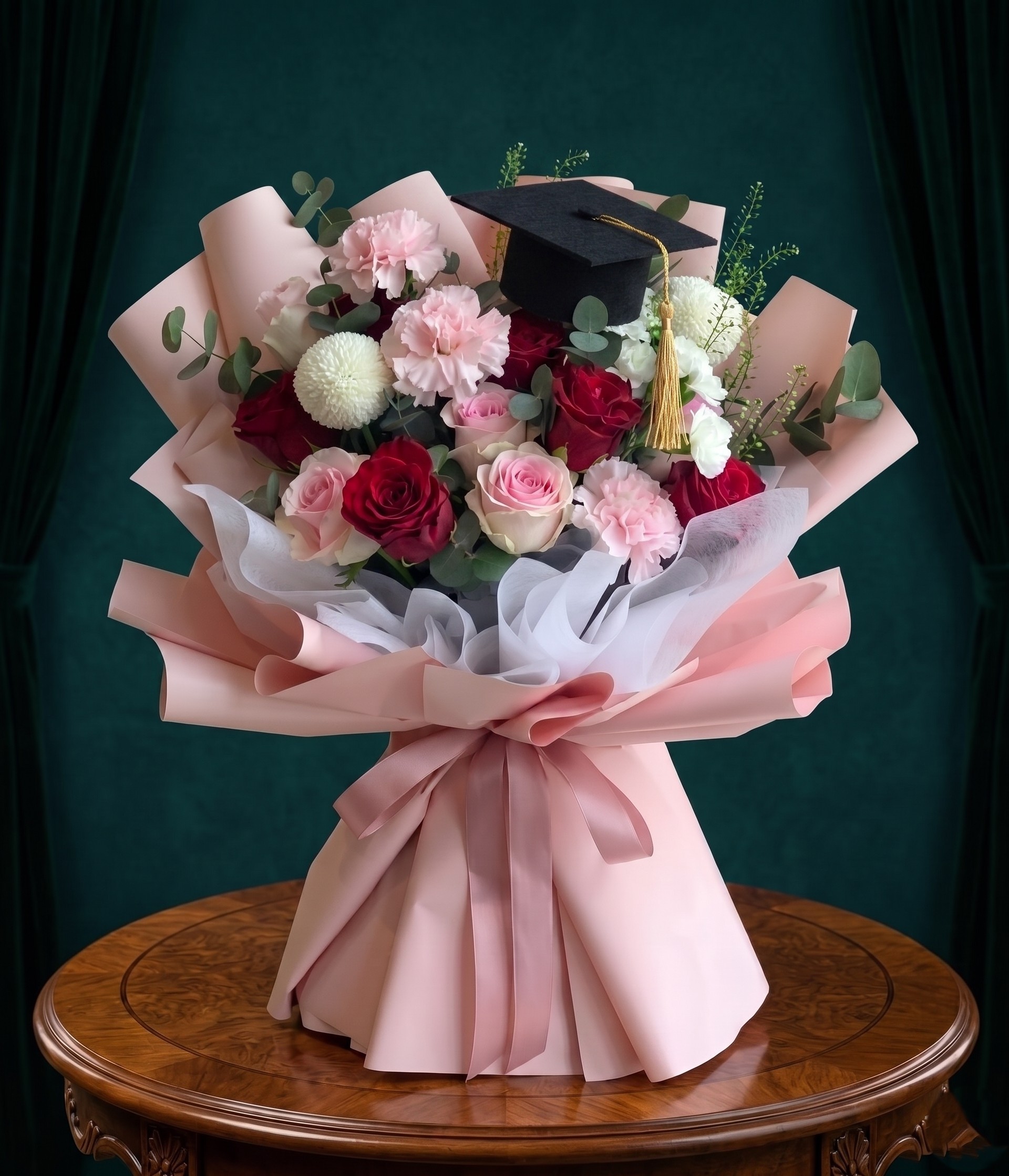 graduation premium bouquet pinkish