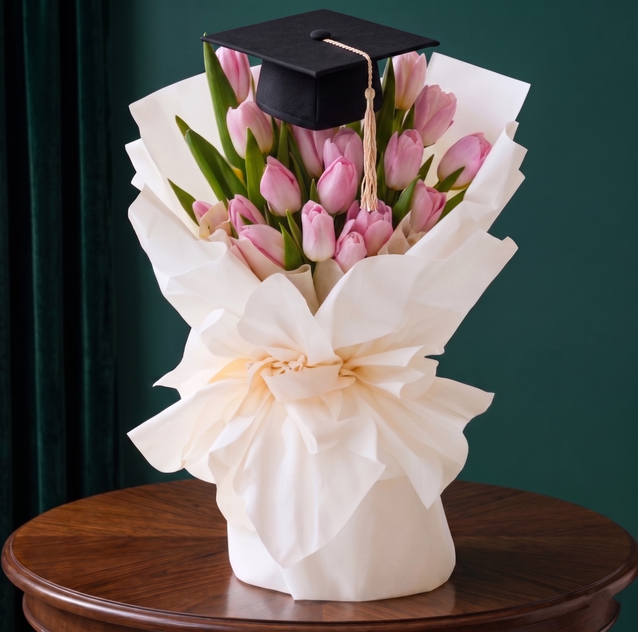 graduation tulip luxury bouquet
