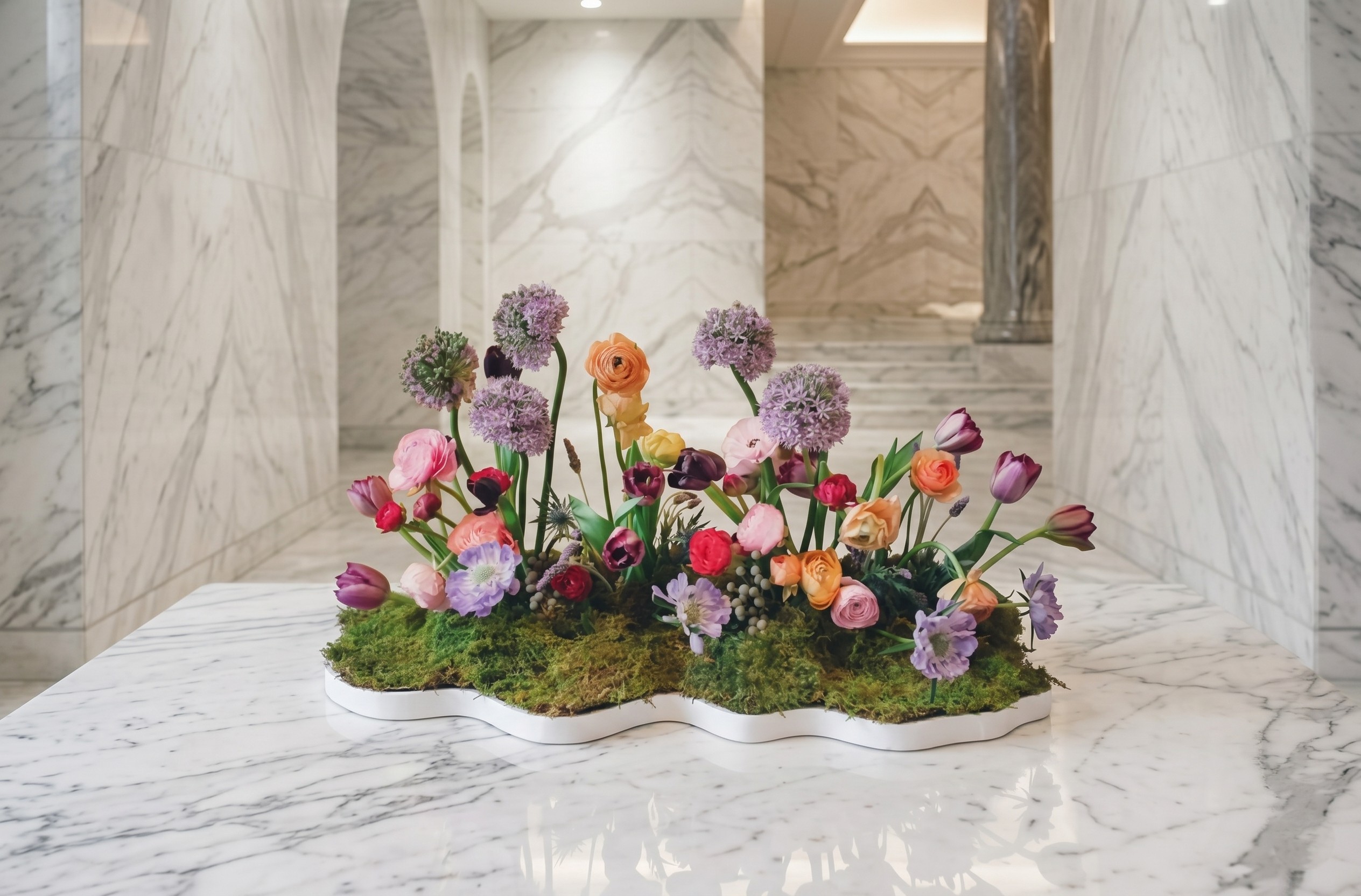 greenery table arrangement