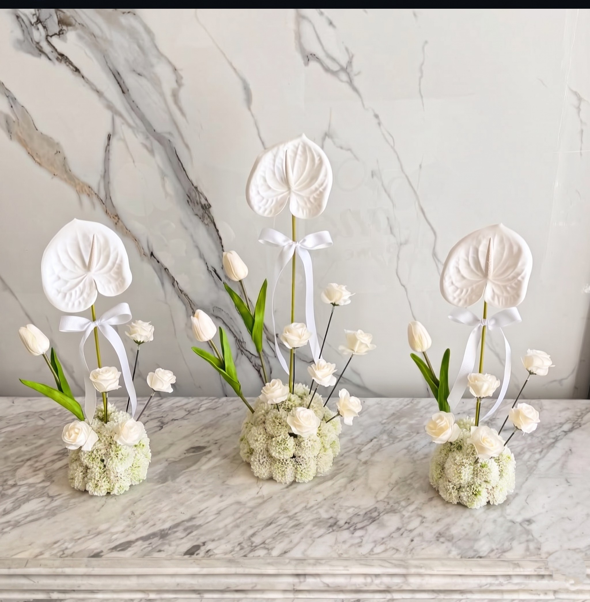 table anthurium arrangement