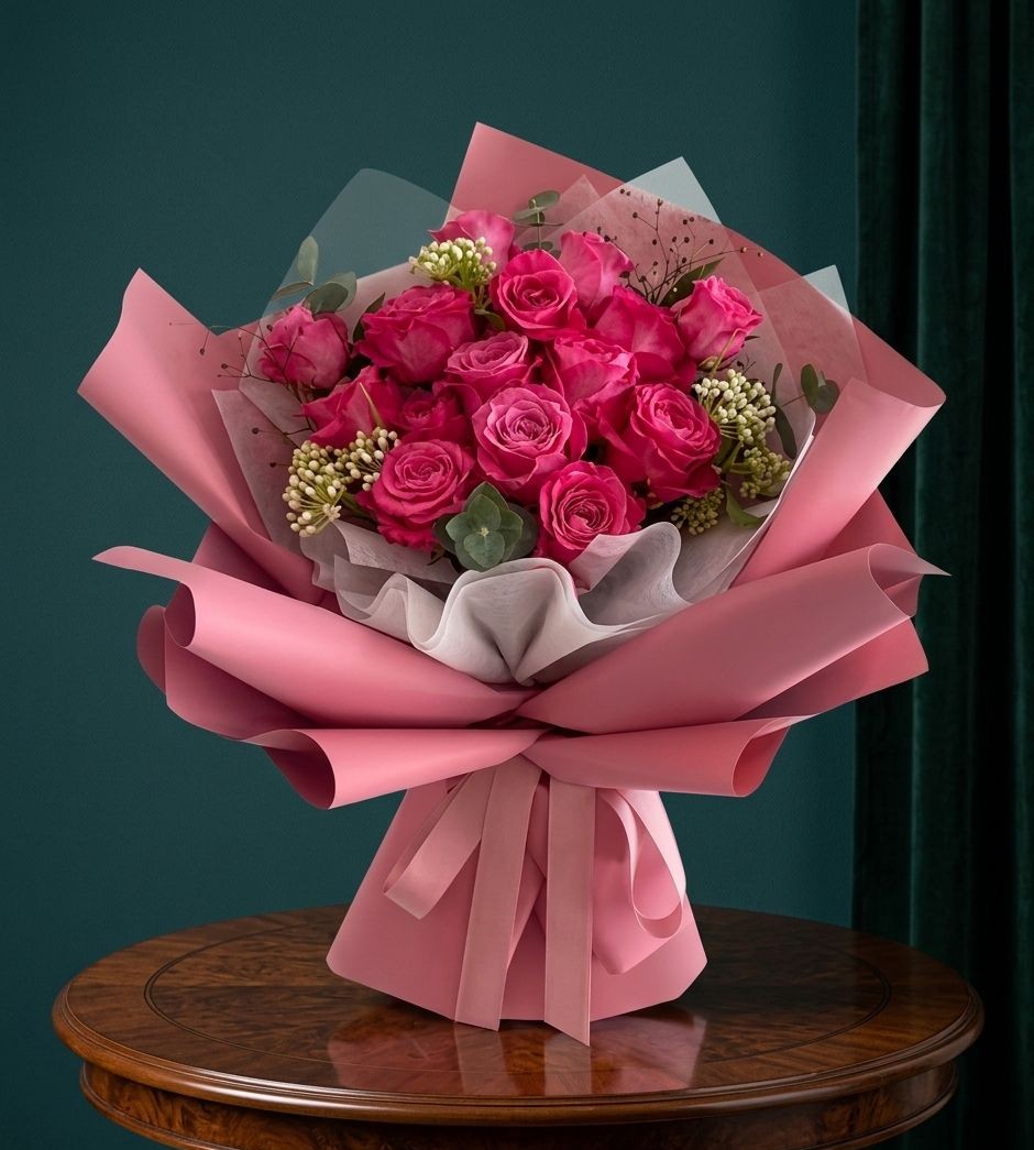 flower bouquet fuchia themed -41